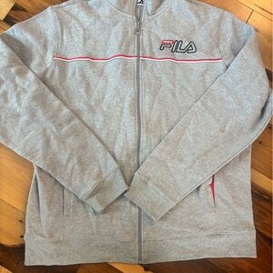 Fila Heather Gray Sweatshirt with Red Trim